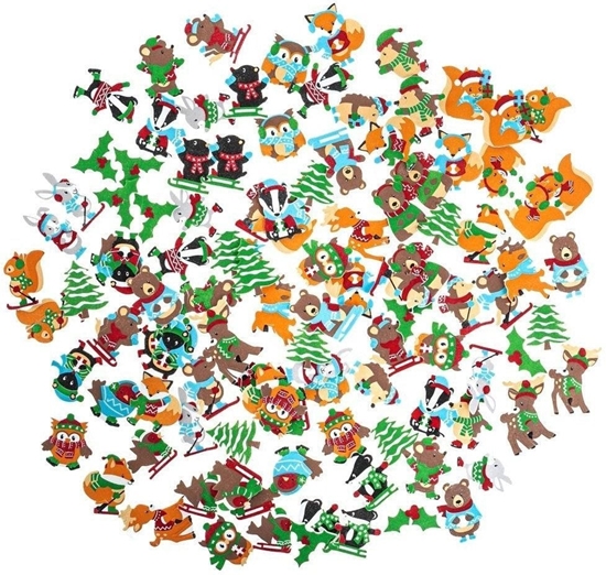 Изображение Naklejki z pianki zimowe zwierztka 120szt