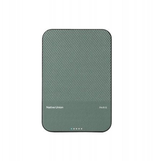 Picture of Native Union (Re)Classic Qi2 Power Bank - magnetyczny powerbank 5000 mAh kompatybilny z MagSafe i Qi2, kabel USB-C - USB-C 15 cm w zestawie (slate green)
