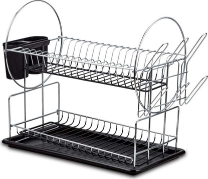Picture of NAVA Suszarka na naczynia, talerze, kubki, sztuce, srebrno- czarna, ociekacz do naczy, talerzy, kubków