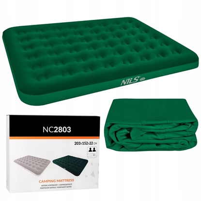 Изображение NC2803 MATERAC TURYSTYCZNY DMUCHANY 203X152X22 CM ZIELONY NILS CAMP