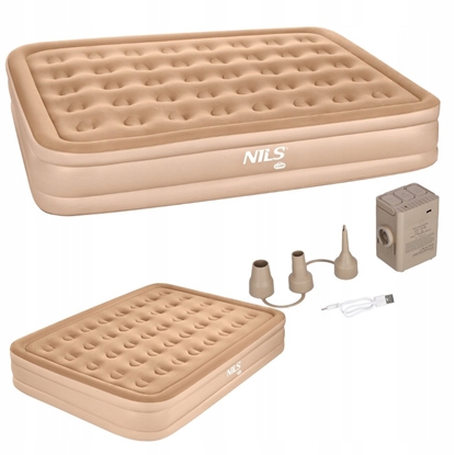 Изображение NC2808 MATERAC DWUOSOBOWY KING SIZE BEOWY + POMPKA ELEKTRYCZNA NILS CAMP