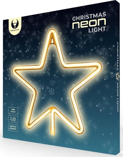 Picture of Dekoracja witeczna Forever Light Neon LED CHRISTMAS GWIAZDA ciepa biaa Bat + USB FLNE22 Forever Light
