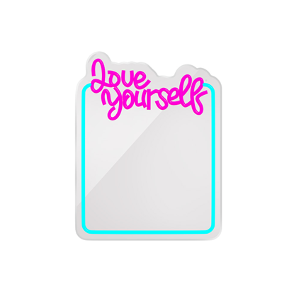 Picture of Neon MIRROR LED LOVE YOURSELF turquoise pink FMNE0