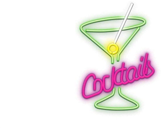 Picture of Dekoracja witeczna TelForceOne Neon PLEXI LED COCKTAILS róowy zielony FPNE02X Forever Light