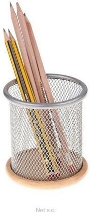 Picture of NET Kubek przybornik srebrny z drewnem