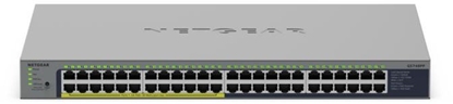 Attēls no NETGEAR GS748PP - Switch - unmanaged - 24 x 10/100/1000 + 24 x 10/100/1000 (PoE+) - Desktop, wandmontierbar - PoE+ (380 W)
