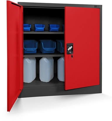 Picture of Niedriger Schrank BEATA, 900 x 930 x 400 mm, anthrazit-rot