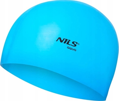 Изображение Nils Extreme NQC JEDNOKOLOROWY BL02 NIEBIESKI CZEPEK SILIKONOWY NILS AQUA