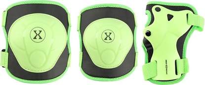 Picture of Nils Extreme Zestaw ochraniaczy kolana+okcie+nadgarstki na rolki deskorolk hulajnog Nils Extreme H704 zielony rozmiar M