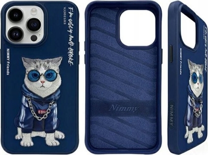 Attēls no Nimmy case iPhone 15 Pro Max 6.7" blue/blue Glasses Cool Cat