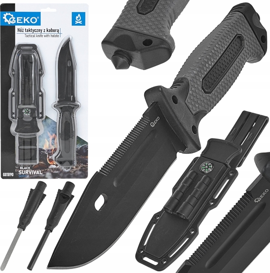 Picture of Nó taktyczny 275/135mm z kabur BLACK SURVIVAL SERIES (6/24)