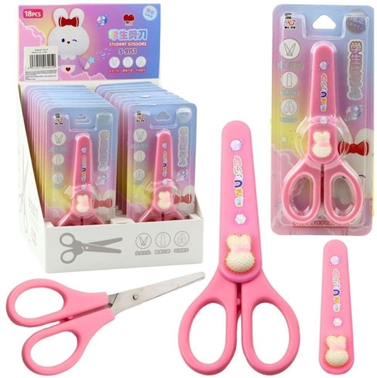 Изображение Noyczki zzkolne z osonk biay zajczek 14cm