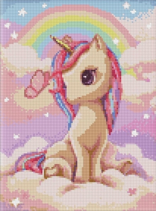 Picture of Norimpex Diamentowa mozaika - Ciekawy jednoroec 30x40cm