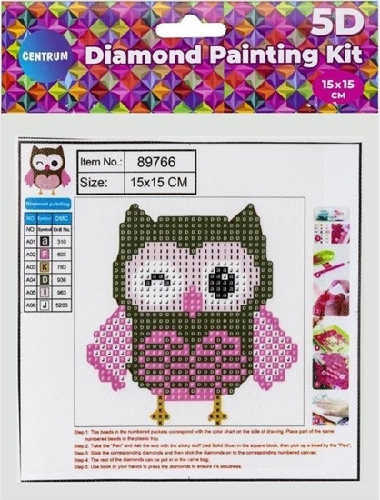 Изображение Norimpex Diamentowa mozaika 5D - Sowa 15x15 89766