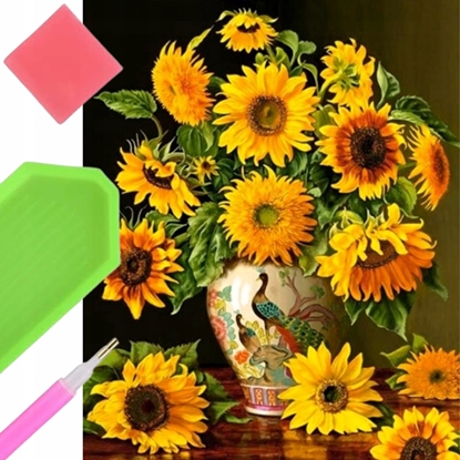 Picture of Norimpex Diamentowa mozaika Kwiaty soneczniki w chiskim wazonie 30x40cm 2000572