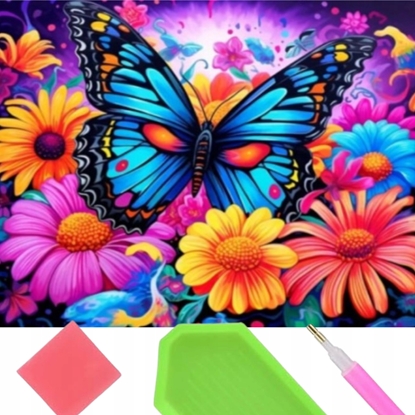 Picture of Norimpex Diamentowa mozaika Motyl w kwiatach 30x40cm 2000597