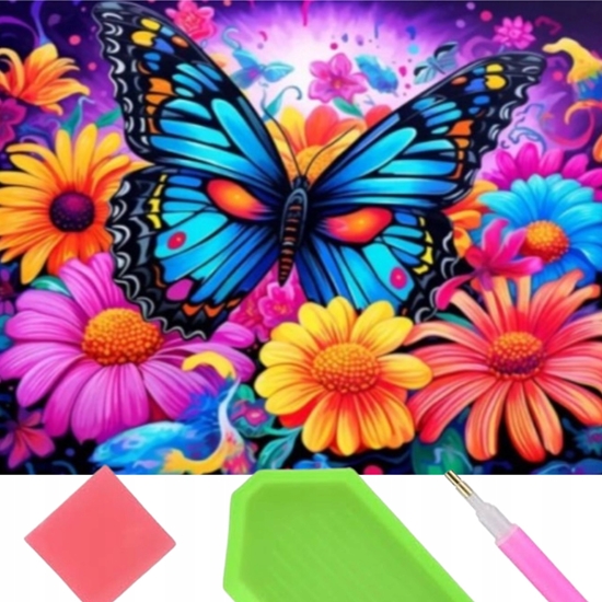Picture of Norimpex Diamentowa mozaika Motyl w kwiatach 30x40cm 2000597