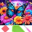 Изображение Norimpex Diamentowa mozaika Motyl w kwiatach 30x40cm 2000597