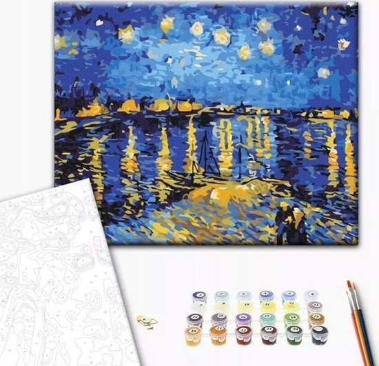Picture of Norimpex Malowanie po numerach BRUSHME, 40x50 cm, gwiadzista noc nad Rona, Vincent van Gogh, 1 szt.