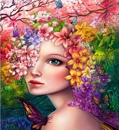 Picture of Norimpex Mozaika diamentowa 5D - Kobieta w kwiatach 40x30cm