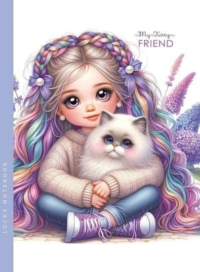 Изображение Notatnik 143x200 48K gadki Dziewczynka z kotkiem
