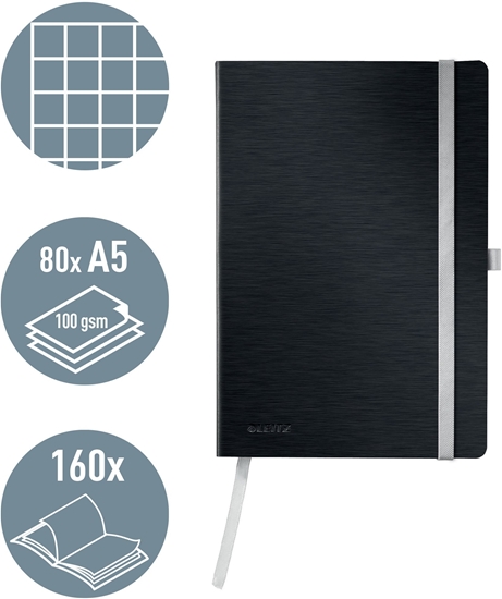 Изображение NOTATNIK MO STYLE A5 W KRATK CZARNY