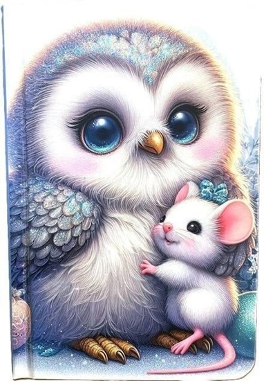 Изображение Notatnik ozdobny 95x140/64K gadki TW Sowa i mysz