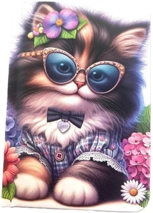 Изображение Notatnik ozdobny A7/48K gadki TW Kot w okularach