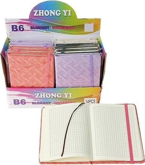 Изображение Notes B6 metaliczny z gumk MIX