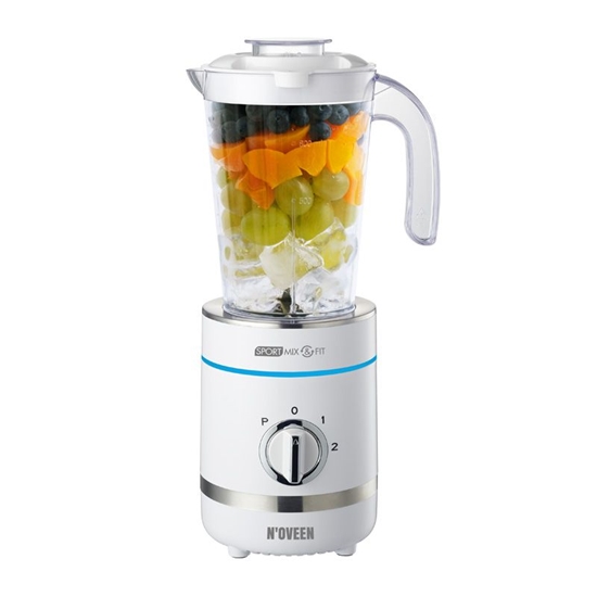 Picture of Noveen SB2100 Sport Blender 500W 6 Blades + Pulse + Grinder + LED 2x600ml + 300ml Bottles BPA-Free White