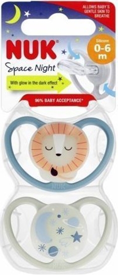 Изображение NUK 440215 SMOCZEK SILIKONOWY SPACE NIGHT 0-6 2SZT 530188, 730578