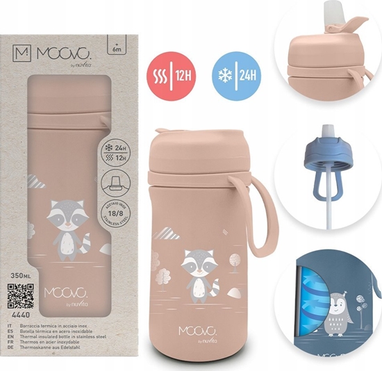 Изображение Nuvita Nuvita, MOOVO, Bidon termiczny z ustnikiem English Rose, 350 ml