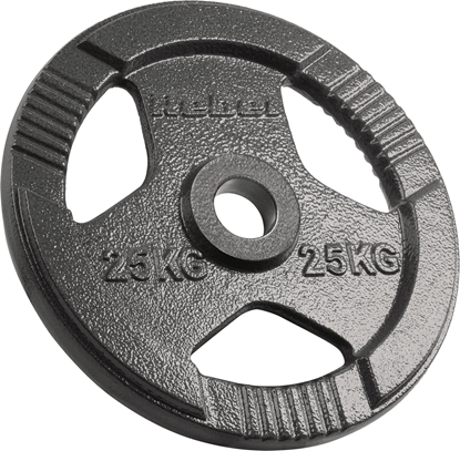 Изображение Obcienie eliwne olimpijskie 25kg, otwór 51mm, talerz z uchwytami, REBEL ACTIVE