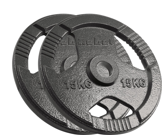 Изображение Obcienie eliwne olimpijskie zestaw 2x15kg, otwór 51mm, talerz z uchwytami, REBEL ACTIVE