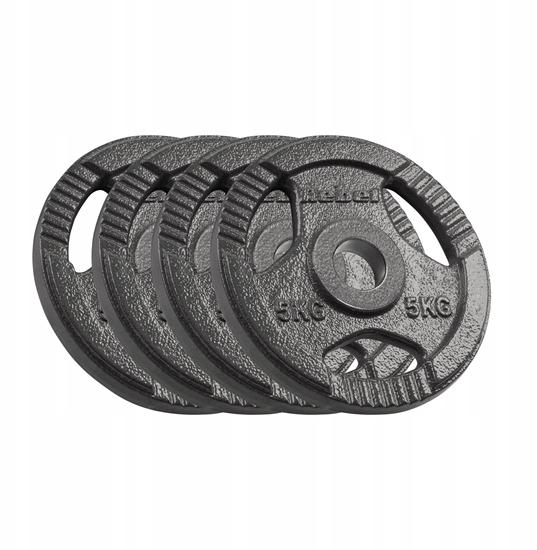 Picture of Obcienie eliwne olimpijskie zestaw 4x5kg, otwór 51mm, talerz z uchwytami, REBEL ACTIVE