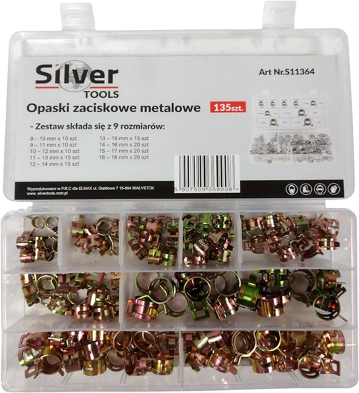 Изображение OBEJMY OPASKI METALOWE 135szt. SILVER