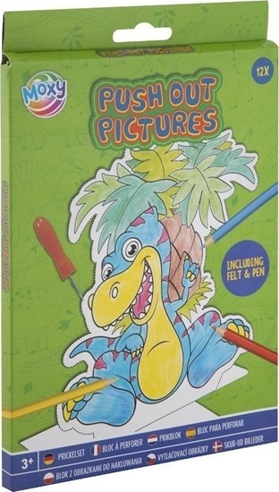 Изображение Obrazki wypychane do malowania Dinozaur 12 arkuszy