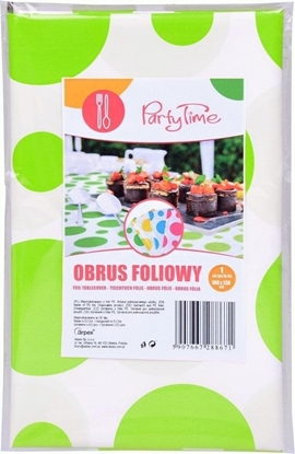 Изображение Obrus folia w grochy limonkowy