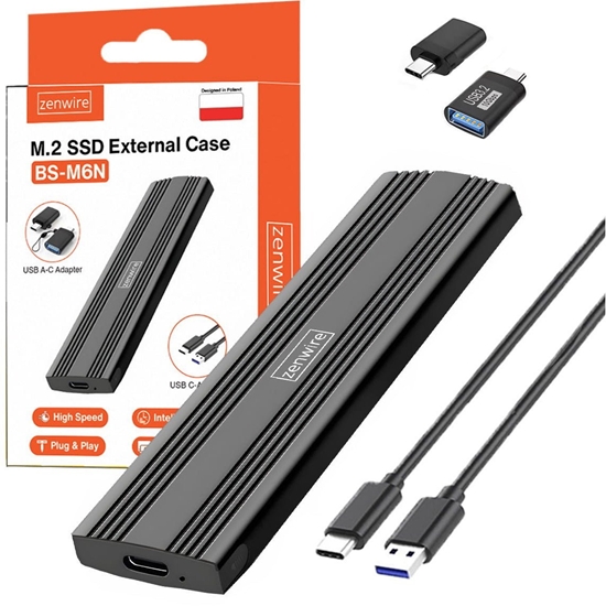 Picture of Obudowa SSD Adapter m.2 SATA NGFF USB-C Kiesze dysk m2 2230 2242 2260 2280
