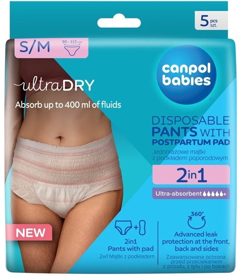 Picture of Oddychajce majtki poporodowe 2w1 z podkadem S/M 5 szt.
