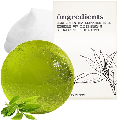 Attēls no Ongredients Jeju Green Tea Cleansing Ball elowa kula do mycia twarzy i ciaa 110g