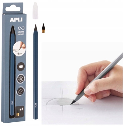 Attēls no Oówek wieczny APLI Infinite, HB, pudeko kart. z zawieszk, niebieski