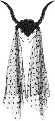 Attēls no Opaska Rogi z tiulem 30x76cm czarny