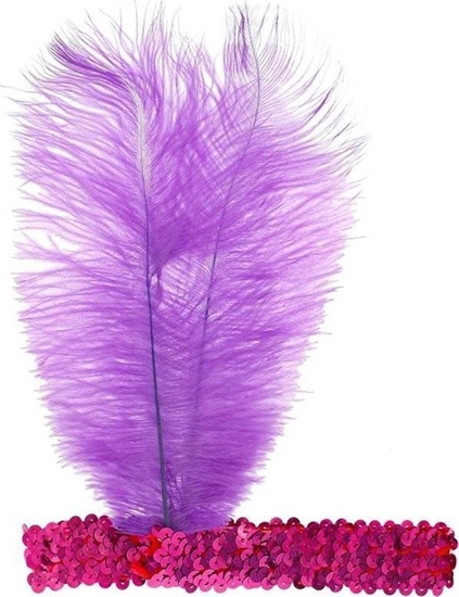 Picture of Opaska z piórem Retro magenta