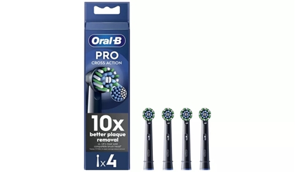 Attēls no Oral-B Refill Pro Cross Action Replaceable Toothbrush Heads, 4 pcs, Black