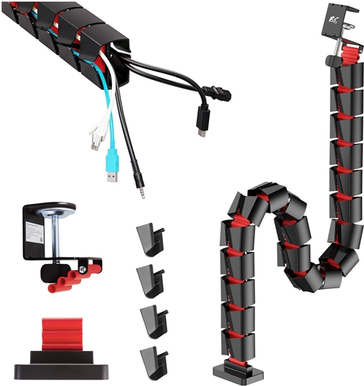 Изображение Organizer kabli / maskownica do biurka Nano RS, 1345mm, czano czerwony, RS125