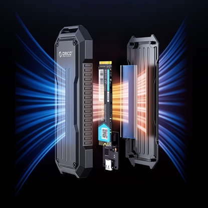 Attēls no Orico Orico OXS2C3-G2 M.2 NVMe/SATA SSD USB-C 3.2 Tactical Reinforced Disk Caddy - Gray