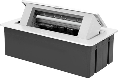 Picture of Orno NOEN Kaseta meblowa wpuszczana w blat ze zintegrowan ramk PCV na gniazda moduowe 3 x 45x45mm lub 6 x 22,5x45mm, przewód 1,5m, biae