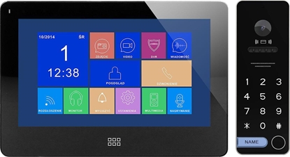 Изображение Orno Zestaw wideodomofonowy, bezsuchawkowy kolor, LCD 7", dotykowy, menu OSD, pami, gniazdo na kart SD, DVR, sterowanie bram, z szyfratorem i RFID, czarny, TAURI MEMO