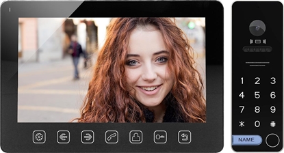 Изображение Orno Zestaw wideodomofonowy, bezsuchawkowy, kolor, LCD 7", menu OSD, sterowanie bram, z szyfratorem i RFID, czarny, ALCOR